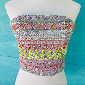 ALICE + OLIVIA STUNNING BUSTIER CORSET BEADED CROP TOP SIZE 6